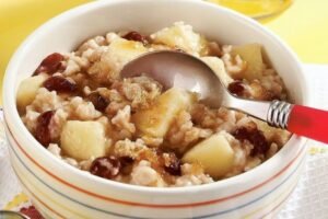 apple cranberry oatmeal with pecans